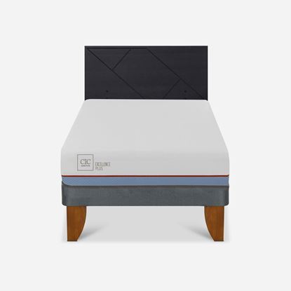 Imagen de Cama Europea Cic 1.5 plazas Excellence Plus+Respaldo Villarrica Negro