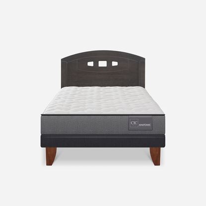 Imagen de Cama Europea Cic 1.5 Plazas Anatomic+Respaldo Gales Gris