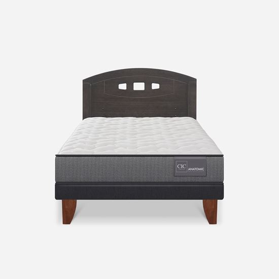 Imagen de Cama Europea Cic 1.5 Plazas Anatomic+Respaldo Gales Gris